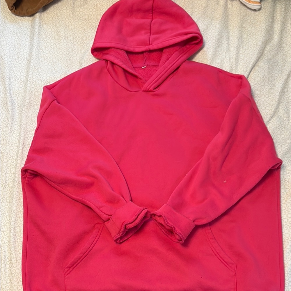 SHEIN Red Pullover Hoodie Sweatshirt